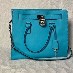 Michael Kors Light Blue Leather Tote